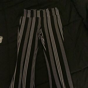 Black and white bell bottom tights